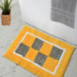 MAA HOME CONCEPT Yellow & Grey Textured Anti-Skid Bath Rugs-42