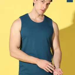 WOOSTRO 2-Pcs Odour-Free Combed Cotton Innerwear Vests VWS26(PLAIN PEACOCK)(BKLN PEACOCK)-image-97