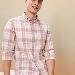 Mast & Harbour Pure Cotton Checked Casual Shirt-picture-36
