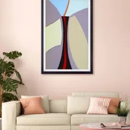 999store Grey & Black Modern Abstract Printed Canvas Painting-30