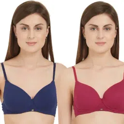 Soie Multicolor Non Wired Padded T-Shirt Bra - (Pack Of 2)-11