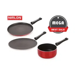 Nirlon Non-Stick Red Aluminium Cookware Combo set of 3 Pieces-14
