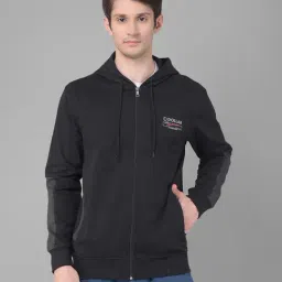 Dollar Black Regular Fit Solid Hoodie-image-60