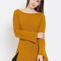 Belle Fille Mustard Cotton Sweatshirt-image-4