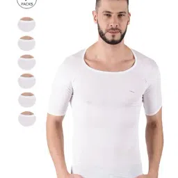 Dollar White Slim Fit Vest - Pack Of 7-image-31