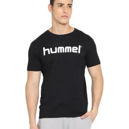 Hummel Black Cotton Crew T-Shirt-image-63