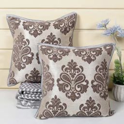 Saral Home Golden Chenille Cushion Covers - Set of 2-image-93