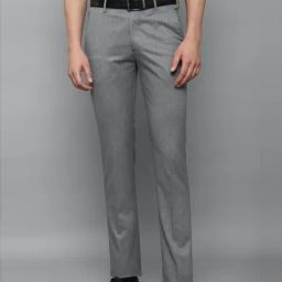 Louis Philippe Grey  Slim Fit Texture Trousers-image-22