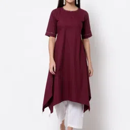 Myshka Maroon A Line Kurta-picture-36
