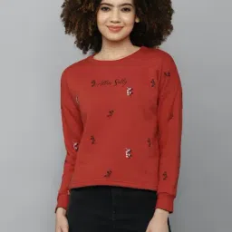 Allen Solly Red Cotton Printed Sweatshirt-image-8