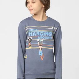 Jack & Jones Junior Blue Cotton Graphic Full Sleeves Sweatshirt-picture-37