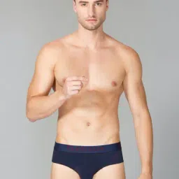 Van Heusen Regular Fit Superior Comfort Soft Touch Textured Briefs - Navy With Red-picture-40