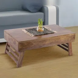 Ikiriya Kassel Brown Wood Coffee Table for Living Room Teak Finish-image-47
