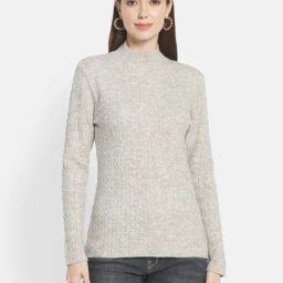 METTLE Grey Self Pattern Pullover-image-35