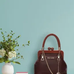PELLE LUXUR Brown Small Satchel HandBag-29