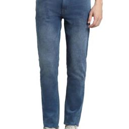 Simon Carter London Slim Fit Blue Lightly Washed Mid Rise Jeans-image-79