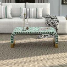 Casagold Logan Floral Bone Inlay Coffee Table - Sea Green-image-14