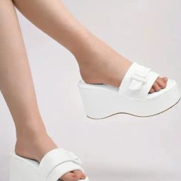 Shoetopia Women's White Casual Wedges-picture-5