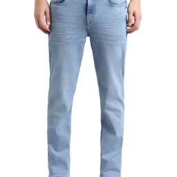 Simon Carter London Slim Fit Blue Lightly Washed Mid Rise Jeans-image-3