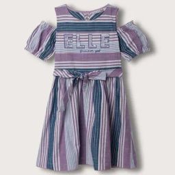 Elle Kids Multicolor Cotton Striped Dress-image-19