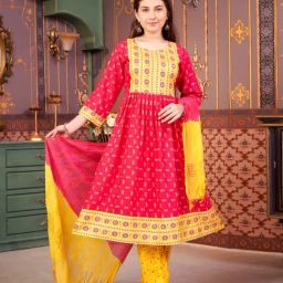Aarika Girls Pink Printed Kurti-image-70