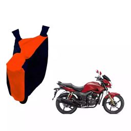 Auto Pearl Waterproof Two Wheeler Cover For Hero Hunk (Orange & Blue)-image-19