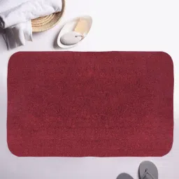 BIANCA Ultra-Soft Fluffy Bath Mat With Non-Slip Rubber Backing -1pc Medium (plush) solid-red image 1