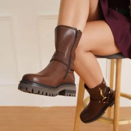 Peach Flores Women's Liverpool Brown Booties-39