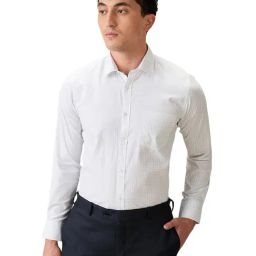Park Avenue Blue Slim Fit Checkered Formal Shirt-picture-11