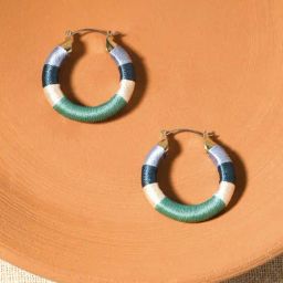 Accessorize London Women's Blue Chunky Thread Hoop Earrings-image-40