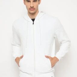 Duke White Smart Fit Self Pattern Hooded Sweatshirt-image-85