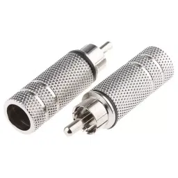 RS PRO Black Cable Mount RCA Plug Nickel, 411093-16