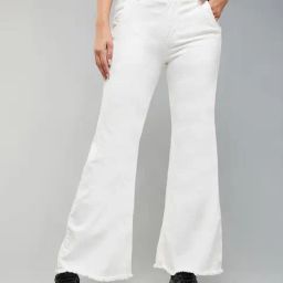DOLCE CRUDO White High Rise Stretchable Jeans-picture-16