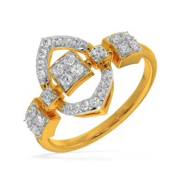 Kisna Diamond & Gold Jewellery Mallory 14k (585) Diamond & Gold Ring For Women-image-3