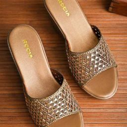 Rocia by Regal Women's Antique Gold Casual Wedges-picture-9