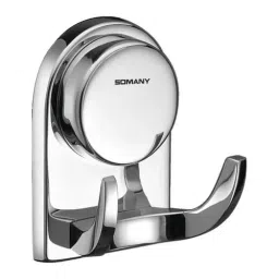 Somany Double Robe Hook Signature Collection Dhaara Series Wall Mount Chrome Finish Metal Body, 272130120031-image-76