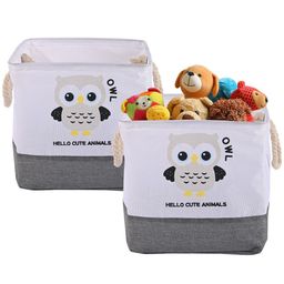 Kuber Industries White & Grey 2 Pieces Printed Drawer Storage Basket With Handle-1