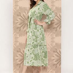 Nayam By Lakshita Geometric Printed A-Line Midi Dress image 2
