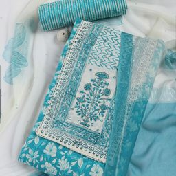 Meena Bazaar Printed Unstitched Dress Material-21