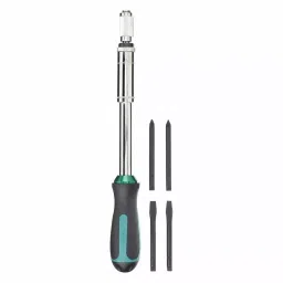 Westward Multi-Bit Screwdriver with Plastic Handle, 11Z422-17