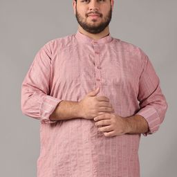 SOJANYA PLUS Size Geometric Woven Design Band Collar Cotton Straight Kurta-picture-19