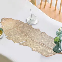 MONKDECOR Gold Toned Textured Table Runner-image-77