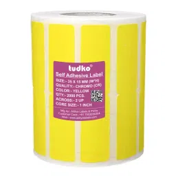 Tudko 35x15 mm 80 GSM 2 UP Self Adhesive Paper Label Yellow-image-38