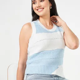 People Women Colourblocked Pullover Sweater-image-3
