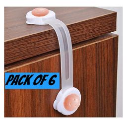 Boxot Impex Baby Safety Adjustable Drawer Cabinet Locks Straps Pack of 6 - White-12