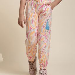 Kidsville Disney Frozen Featuring Elsa Printed Joggers - Pink-image-39