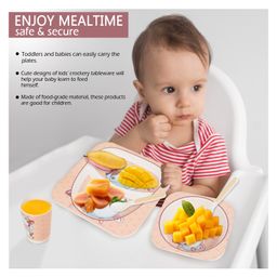 - Uniquebuyin Eco Friendly Bamboo Fiber Dinner Set 5 Pcs Tableware Crockery Set - Multicolor-28