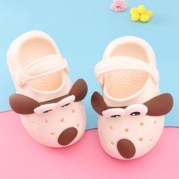 Oh! Pair Slip On Clogs With Back Strap Closure & Kitty Applique - White-picture-1