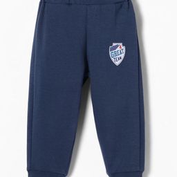 Zero Interlock Knit Full Length Lounge Pant With Text Print - Navy Blue-picture-12