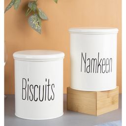 VONCASA Biscuits & Namkeen Set Of 2 ( White, Each 1700 ml )-picture-15